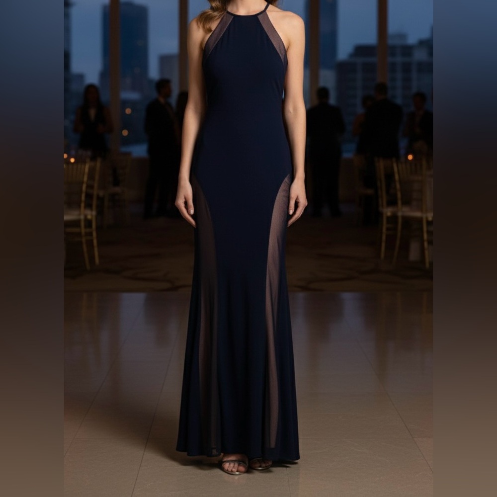 Mesh Gown with Open Back – Size 6